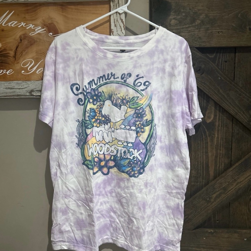 Woodstock 'Summer of '69' Lavender Tie-Dye Short Sleeve Tee